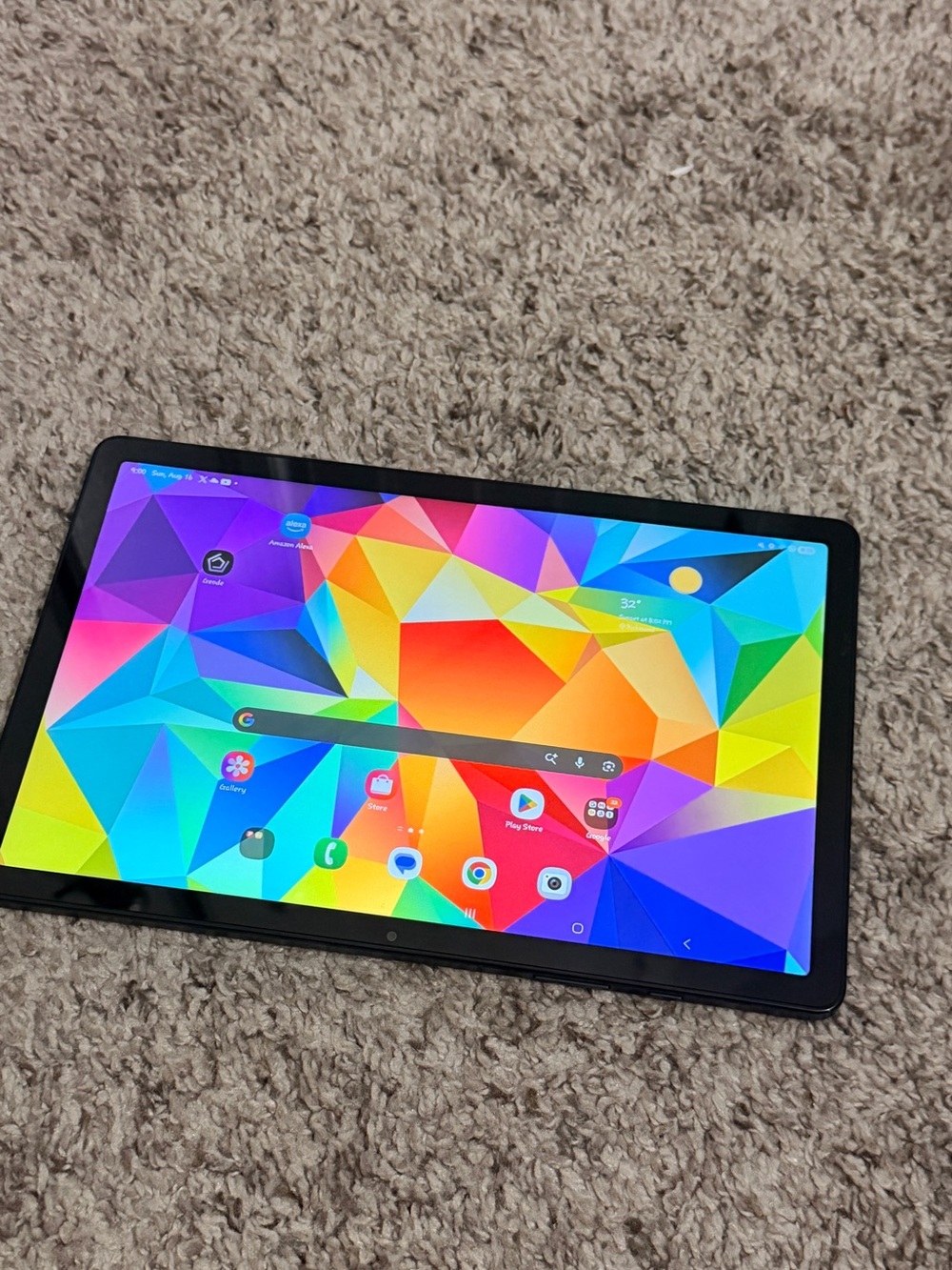 Samsung Tablet - Black Bezel with Vibrant Multi-Color Display